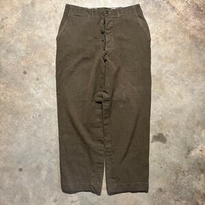 Vintage WW2 Army Military Green Wool Trousers Pants 32x28